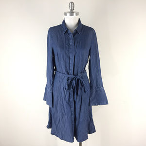 Banana Republic S 6 Chambray shirt dress long slv
